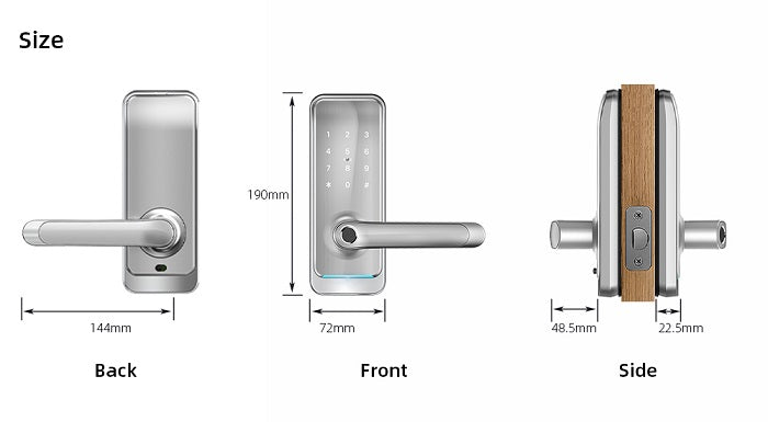 Gudrais durvju rokturis iNOVO HV15A Melns, funkcijas PIN,Bluetooth