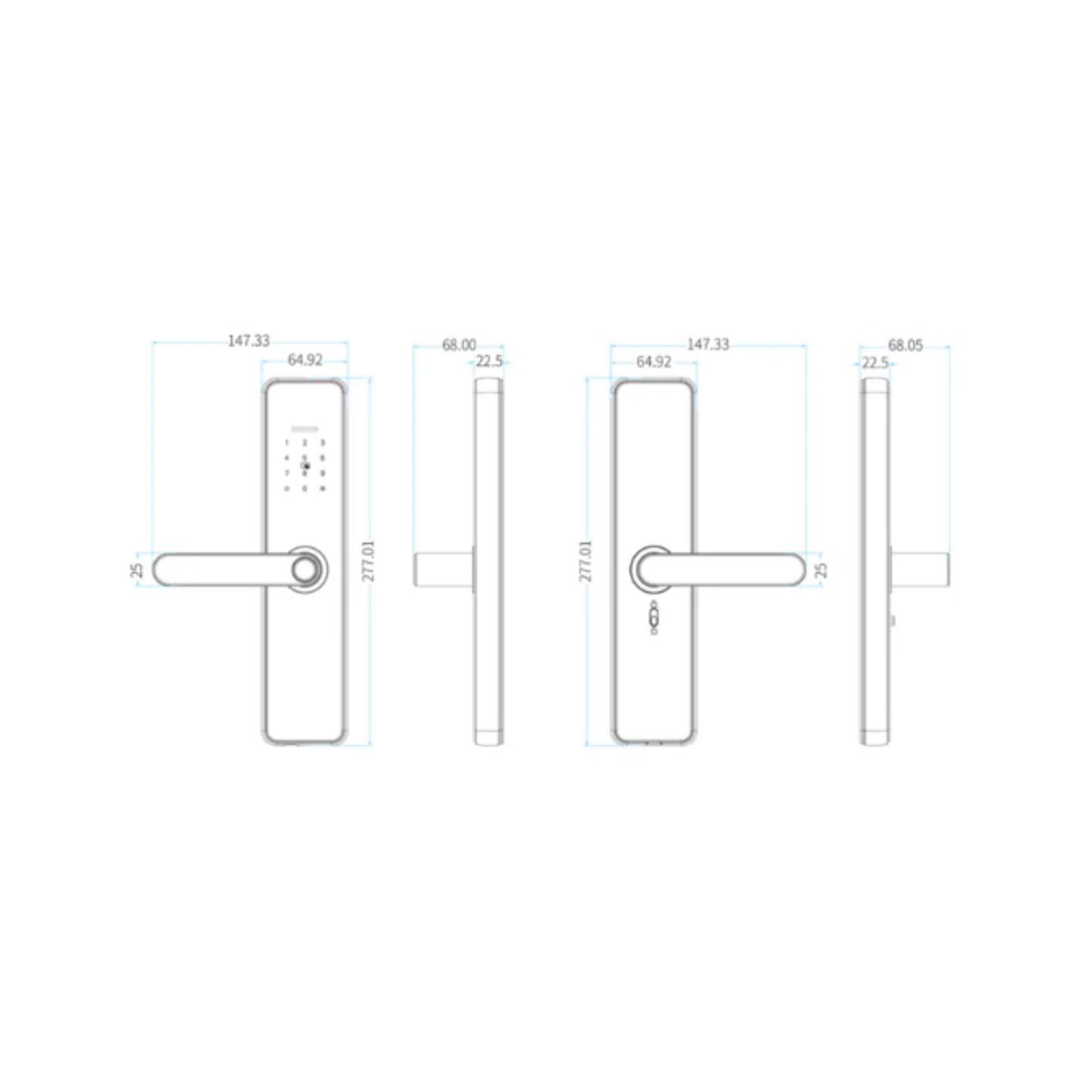 INO 04 Viedais durvju rokturis + slēdzene
