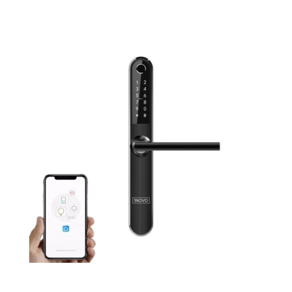 Viedais durvju rokturis iNOVO (ūdensnecaurlaidīgs IP55) Bluetooth (melns)