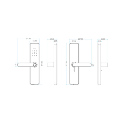 INO 04 Viedais durvju rokturis + slēdzene